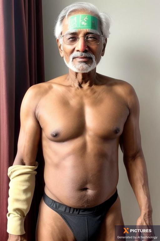 Man, One, 60+, Indian, Skinny, White, Medium, Big