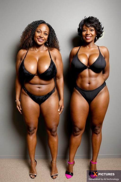 Woman, Two, 40s - 50s, Black