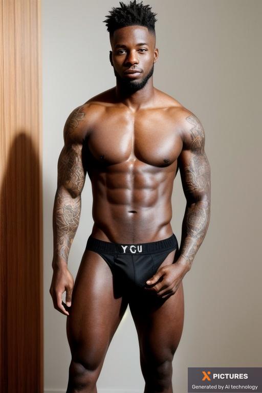 Man, One, Black, Muscular, Colored tattoos, 20s - 30s
