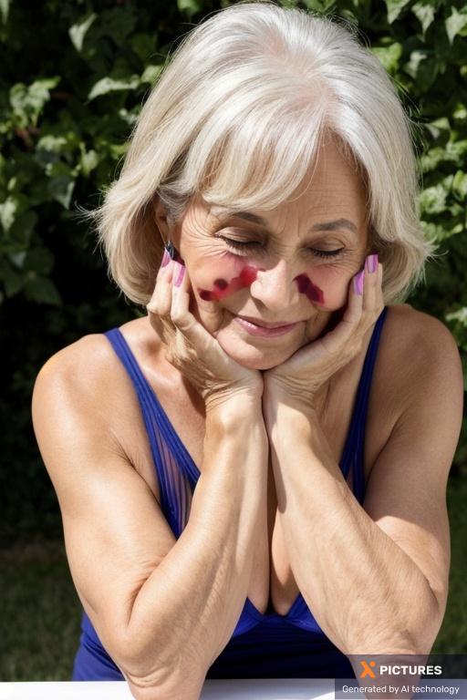 Woman, Two, 60+, European, Open mouth, Blonde, Public hair