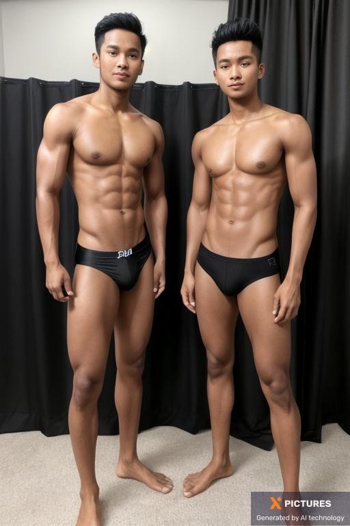 Man, Two, Indonesian, Skinny, Black, 20s - 30s