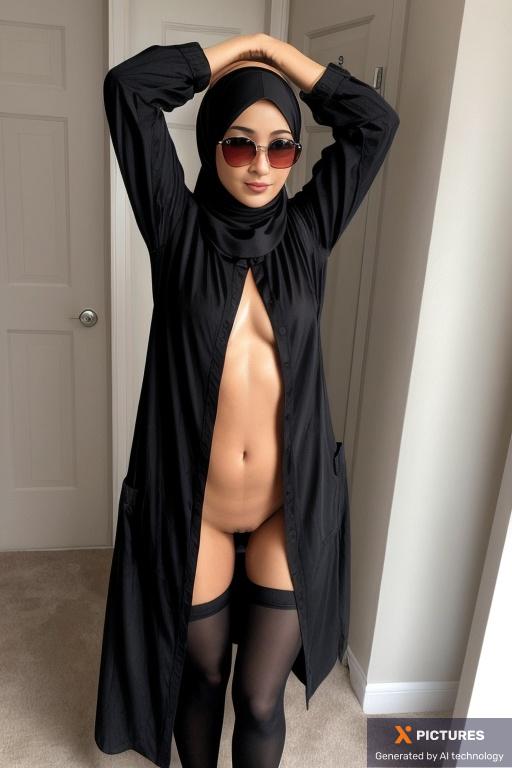 Woman, Skinny, Orgasm, Black, Bobcut, Hijab