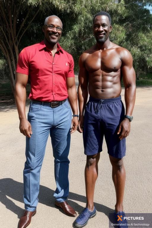Man, Two, 40s - 50s, African